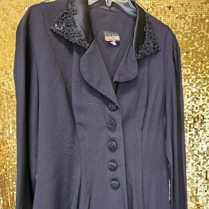 Vintage Expo Nite Black Beaded Suit Set